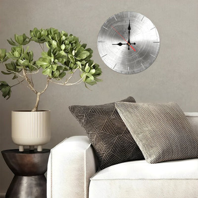 Horloge murale ronde en bois 10 po, mouvement à quartz silencieux, imprimé UV, à piles
