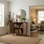 Armoire de rangement basse en bois massif avec tablettes réglables Burlington