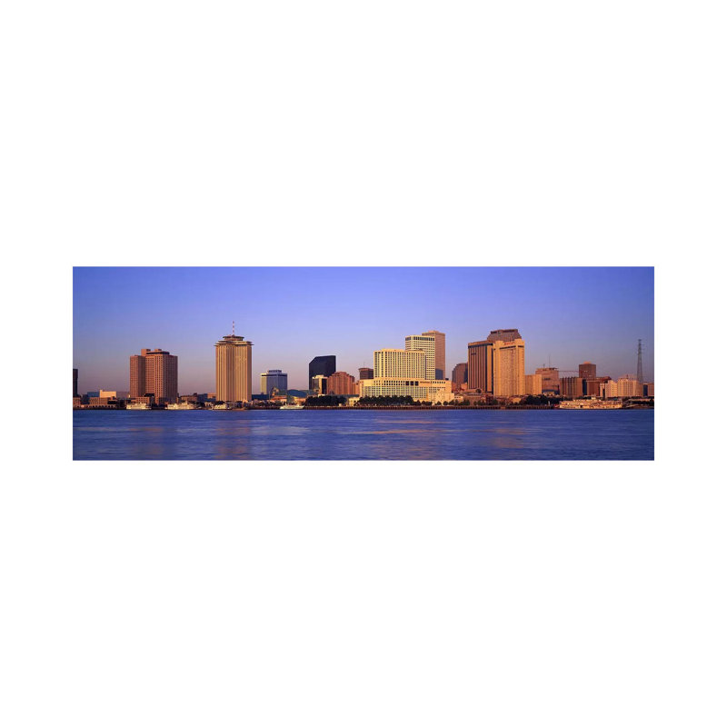Sunrise, Skyline, New Orleans, Louisiana, USA - Wrapped Canvas Panoramic Print, 121.92 cm H x 40.64 cm W x 1.91 cm D