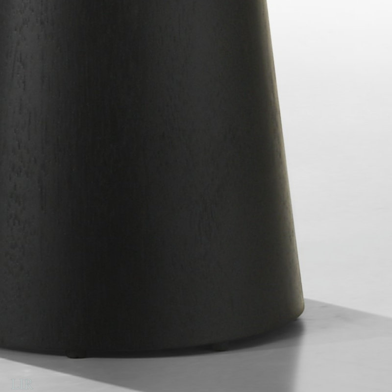 Table de bout ronde l 22 po noire avec base à piédestal, table de bout