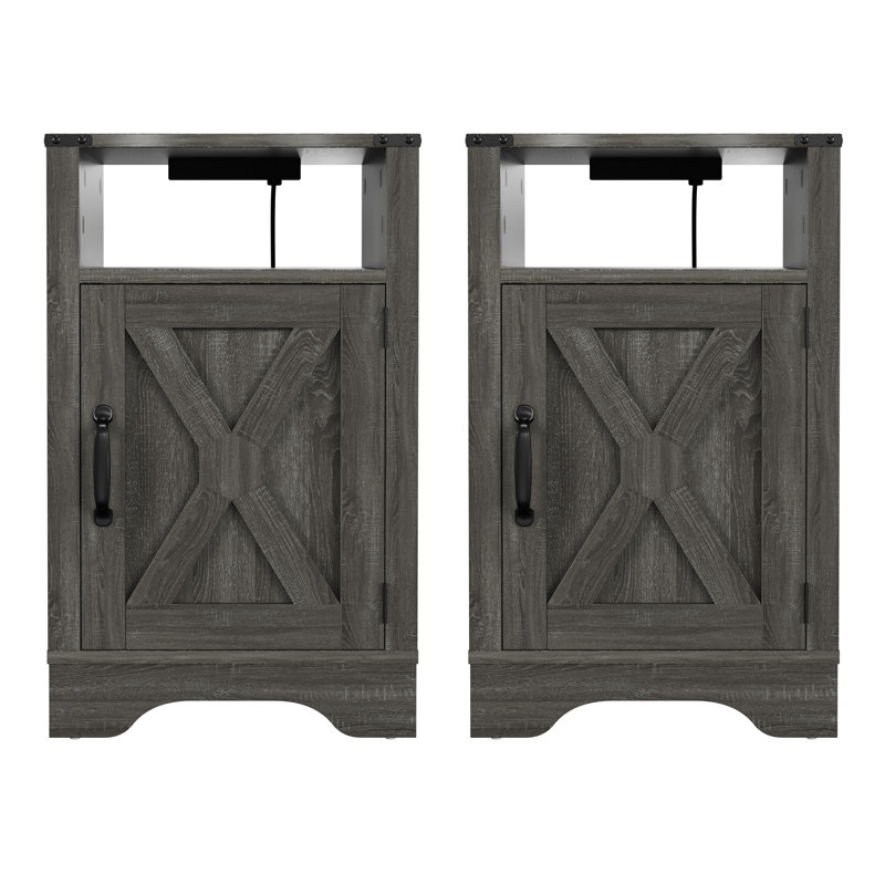 Table de chevet Farmhouse, Gris foncé