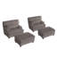 Modern Chaise Lounge Chair With Movable Ottoman And Pillow(Set Of 2)-285160705