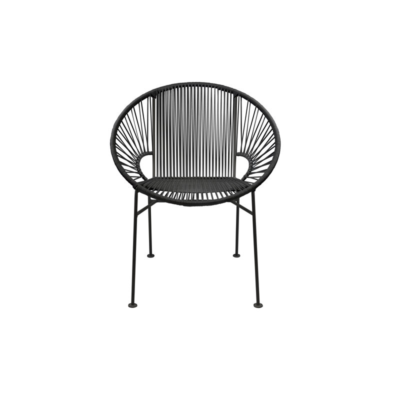 Concha Indoor/Outdoor Handmade Dining Chair, Black, Black