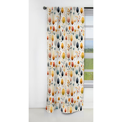 Mcm Scandinavian Harmony - Rideau Mid-Century - Rideau occultant géométrique - 1 panneau