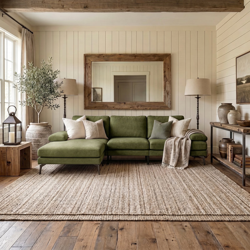 Canapé de 103 po avec repose-pieds, Vert