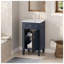 Meuble-lavabo autoportant de 18 po avec lavabo en céramique de style moderne français