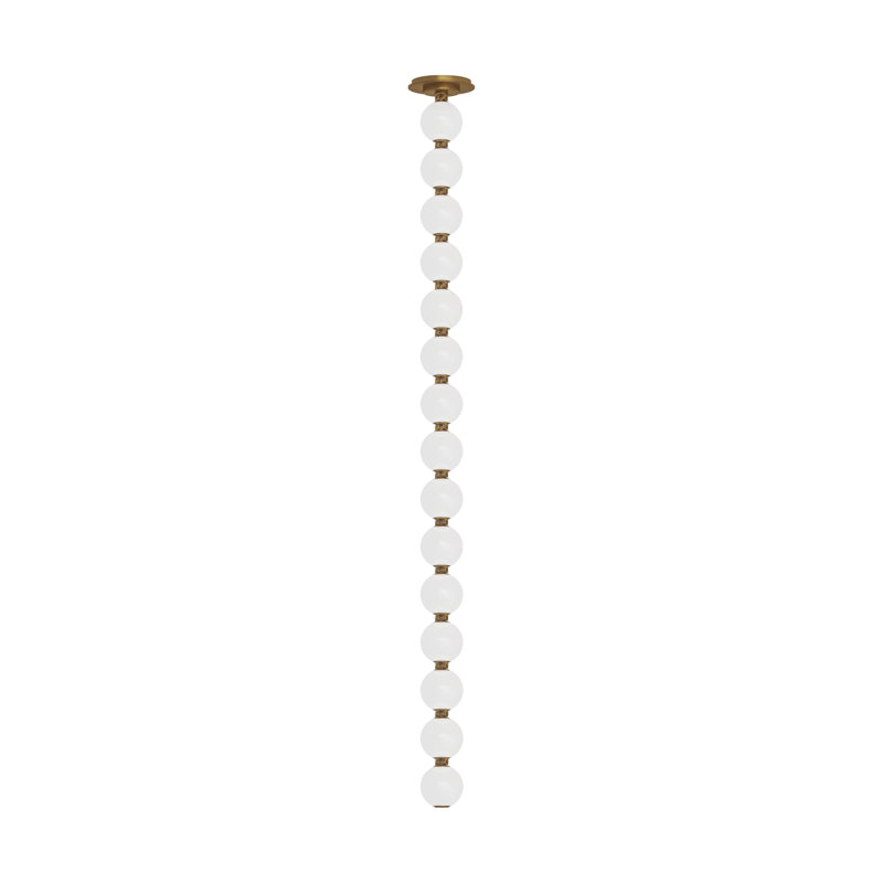 Perle 1 - Light LED Pendant, Natural Brass, 26.2" H x 2.8" W x 2.8" D, 10.3