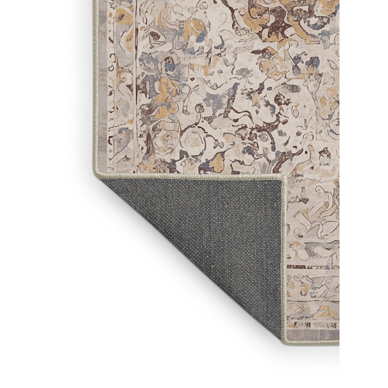 Tapis beige soyeux et moelleux, Rectangle de 5 pi x 8 pi