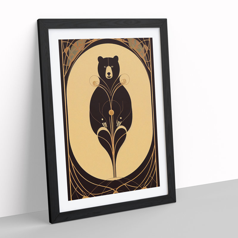 Bear No.1 - Single Picture Frame Print, 46cm H x 34cm W x 2cm D, Black Framed