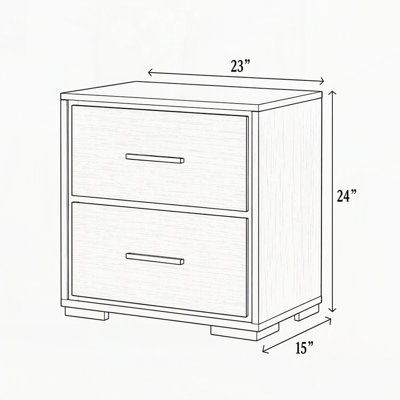 Contemporary 2-Drawer Nightstand with Chrome Accents Gray Rustic Finish Wooden Bedroom Furniture