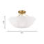 Plafonnier semi-encastré en tissu de lin blanc-973005600