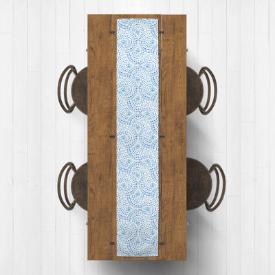 Chemin de table rectangulaire en polyester festonné