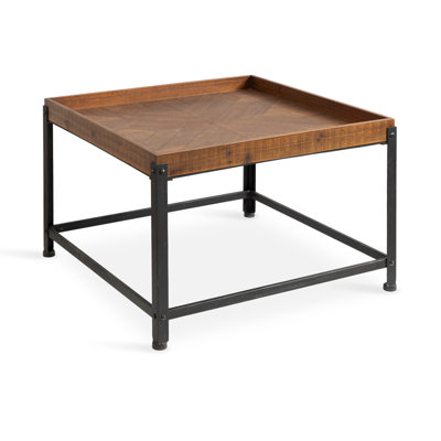 Modern Farmhouse Square Wood and Metal Coffee Table