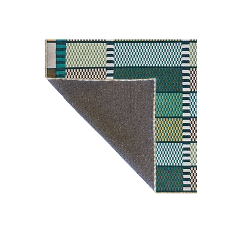 Tapis décoratif rectangulaire bleu clair lavable à la machine, Rectangle 5 pi 1 po x 7 pi 7 po