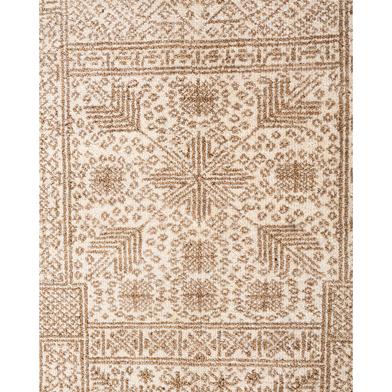 Ivory Hand-Knotted Wool Medallion Area Rug, 9' 2" x 12' 4"
