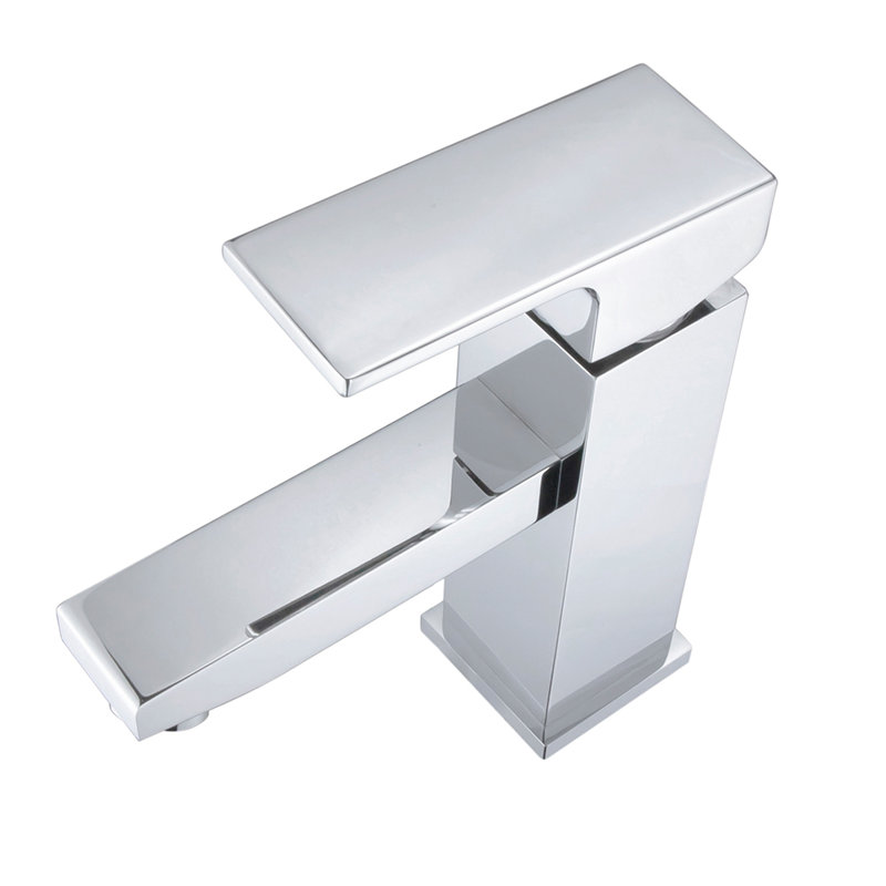 Robinet de lavabo à poignée simple à finition chromée