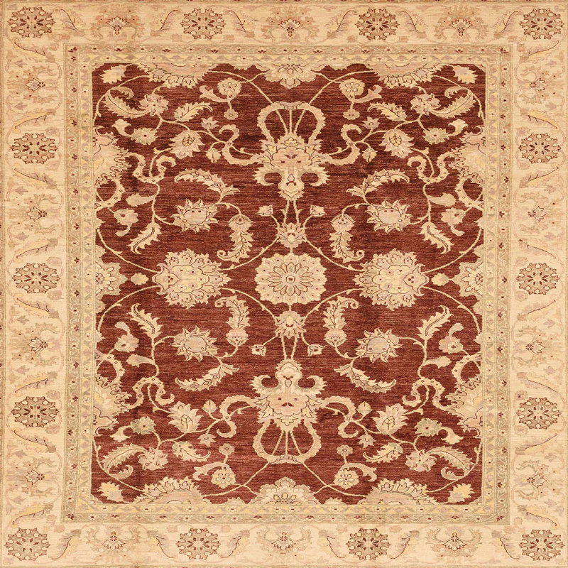 Wool Abstract Indoor Rug, Square 8'
