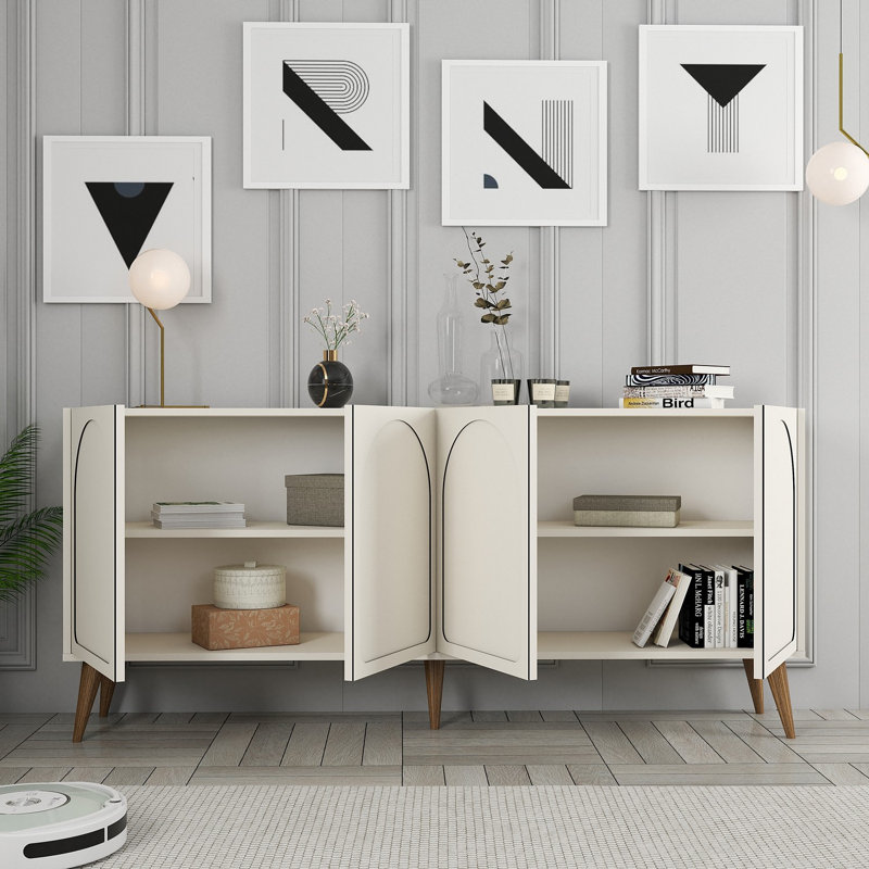 Console, Crème / noyer