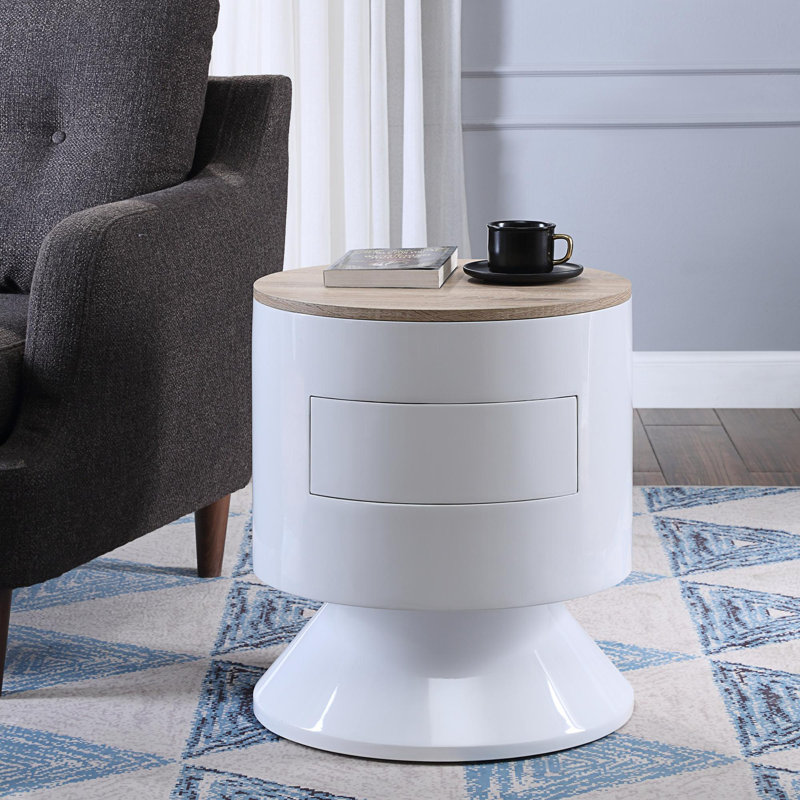 Otith Accent Table with Display and Utility Function