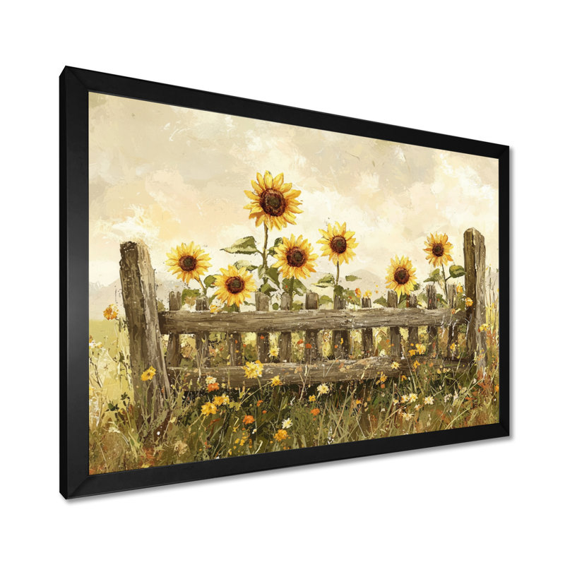 Dontre - Art mural floral, Reproduction encadrée d'une seule photo, H 30 po x l 40 po, Noir, noir, noir, noir