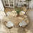 4 - Person Dining Table Sets With Round Table & 4 Upholstered Chairs