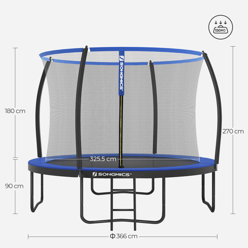 Songmics ft Round Backyard Trampoline with Safety Enclosure