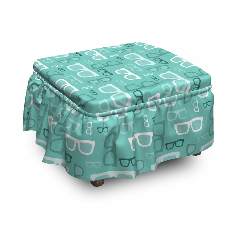 Housse pour repose-pieds doodle verres