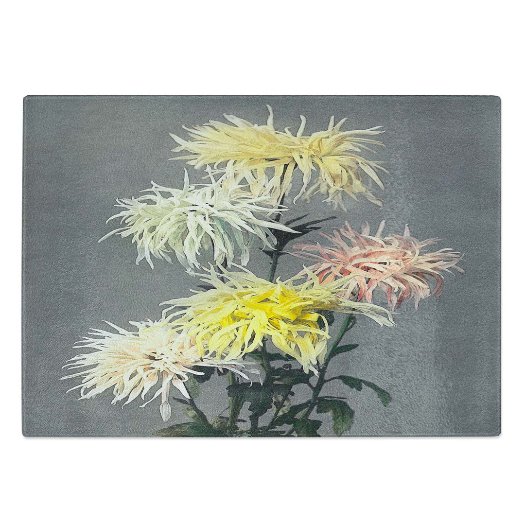 Tempered Glass Chrysanthemums by Ogawa Kazumasa Chopping Board