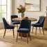 Kanalu 19.25" W Modern Upholstered Dining Chair Set with Solid Wood Legs