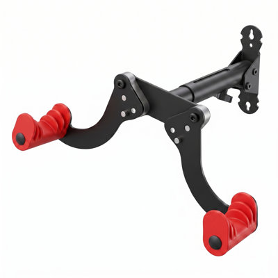 Support mural robuste pour vélo horizontal, support de rangement suspendu pour vélo en métal avec poignées en caoutchouc rouges, capacité de poids de 110 lb, support mural pour vélos de montagne, vélos de route et vélos électriques