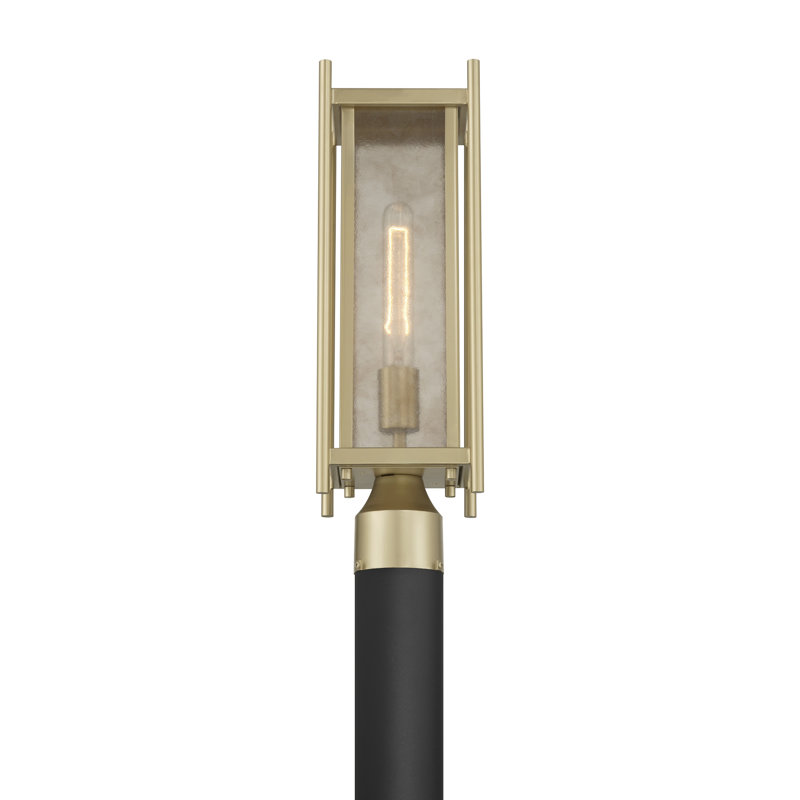 Jacobs 1-Light Outdoor Post Lantern in Serene Brass, Serene Brass
