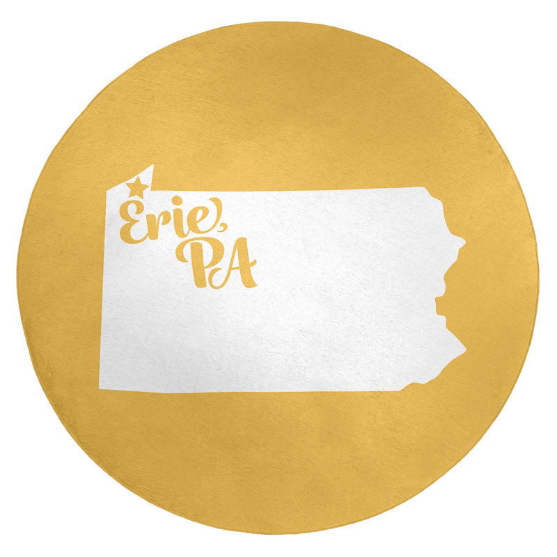 Tapis en poly-chenille erie pennsylvanie, Rond 5 pi