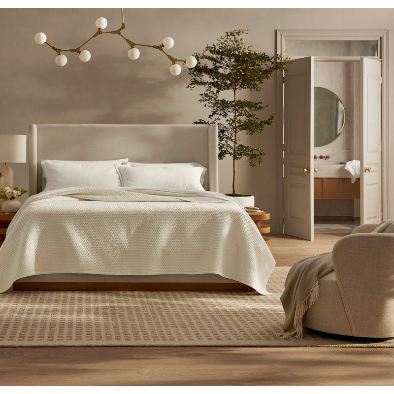 Signature Textured Stitch Quilt, Full/Queen Quilt, Cream