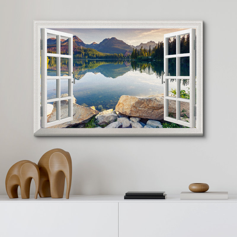 «Aesthetic Green Peaceful Lake, H 16 po x l 24 po x P 1,5 po