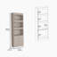Ensemble de bureau 2 pièces avec bibliothèque et bureau gris clair