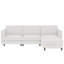 Canapé de grande taille à 3 places de 107,8 po, canapés en forme de L avec repose-pieds mobile, accoudoirs avec poches, canapé en tissu moderne-552643361