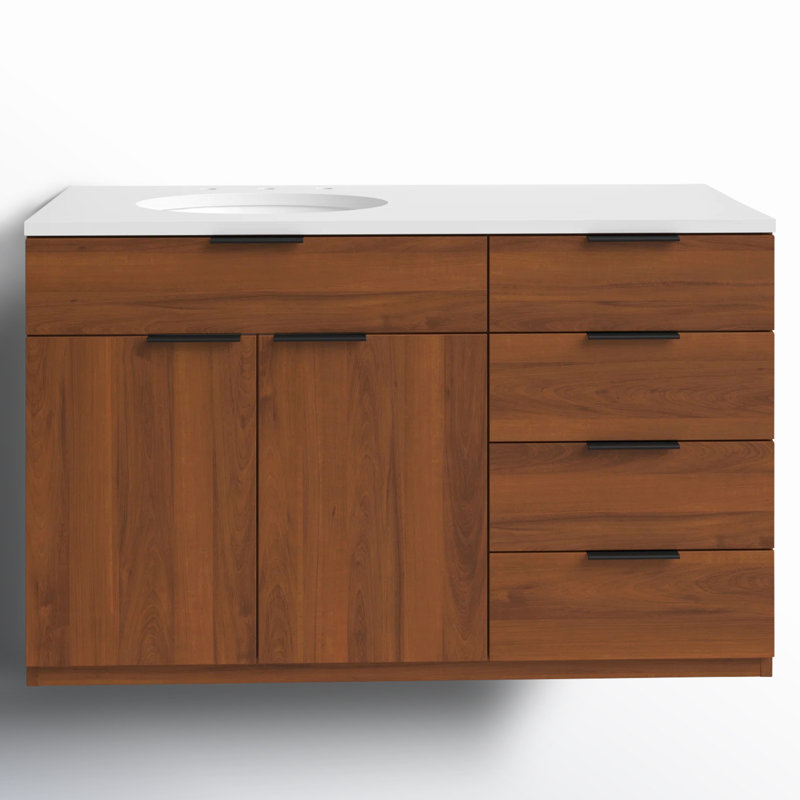 Bexley 42" Wall-Mounted Single Bathroom Vanity with Quartz Top
