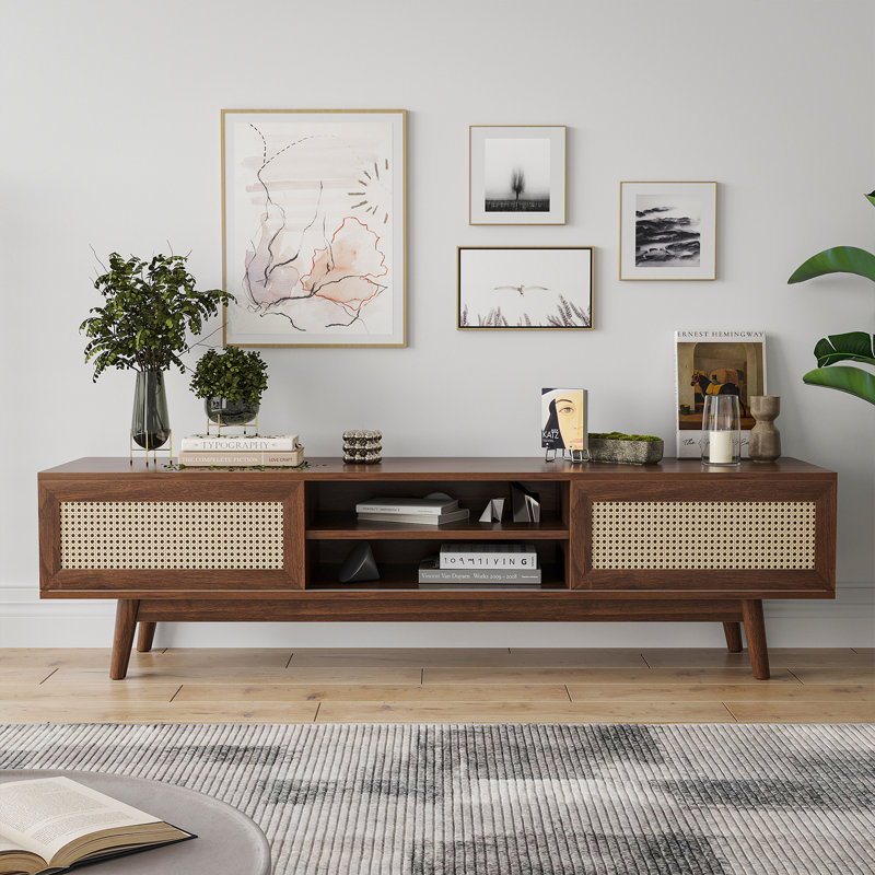 Barquero Unfinished TV Stand for TVs up to 60", Walnut