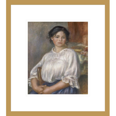 «Jeune fille assise sur une chaise» par Pierre-Auguste Renoir, impression giclée encadrée