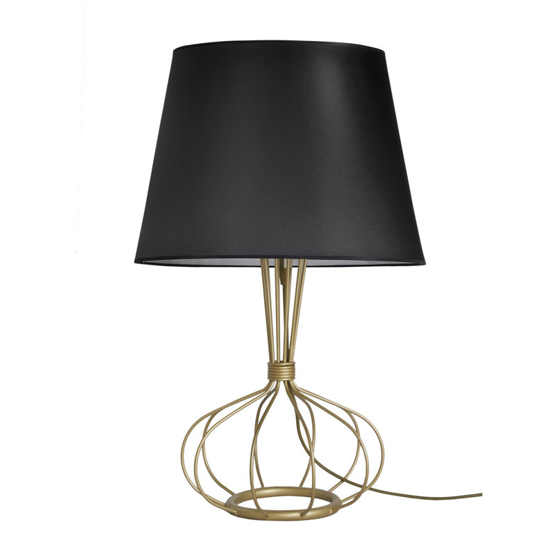 Metal Table Lamp, Black, Gold