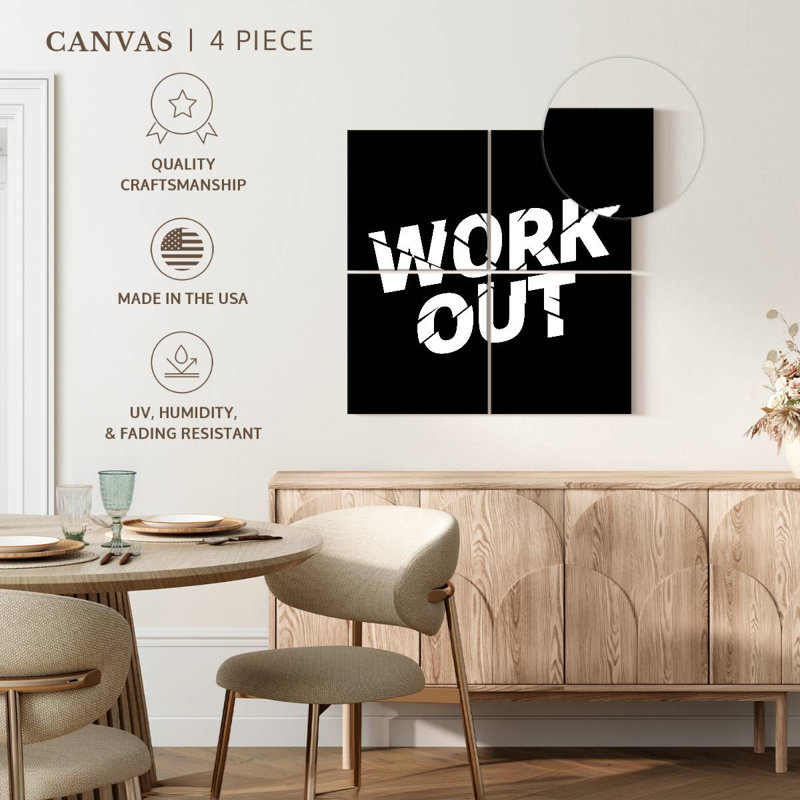 Kema Workout Typography, 18" H x 18" W