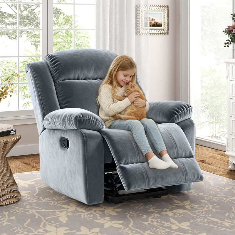 Fauteuil inclinable manuel berçant moderne de 37,4 po Brynli, Gris