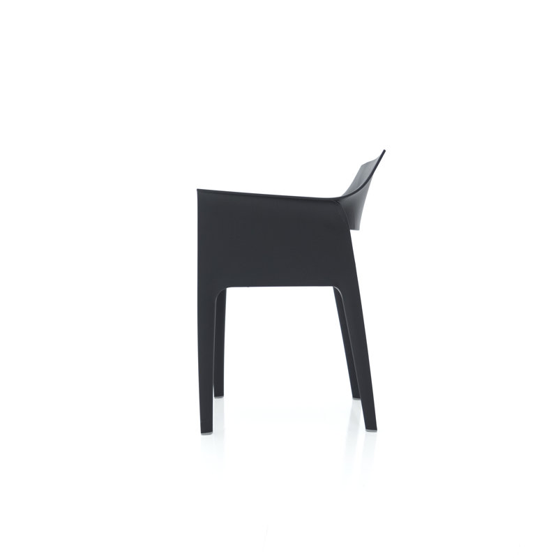 Pedrera Stacking Patio Dining Chair, Black