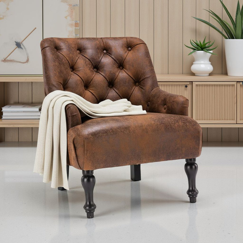 Luciana 70Cm Wide Tufted Armchair, Brown