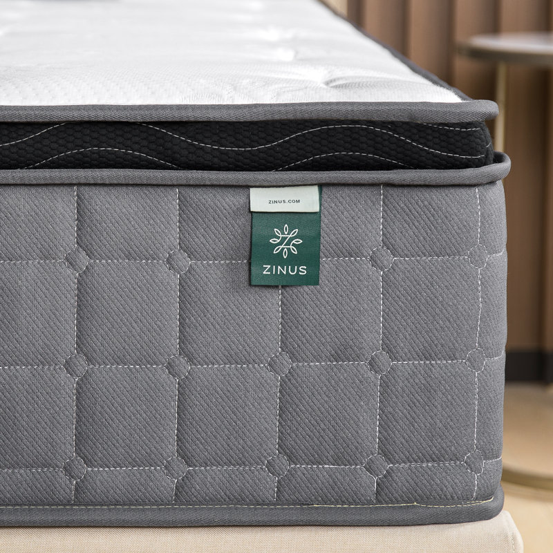 Twin 10'' Gray Gel Memory Foam Innerspring Mattress