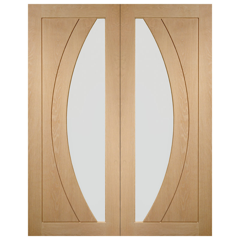 Internal Glazed Oak Salerno Pair, 1981mm H x 1168mm W x 40mm D