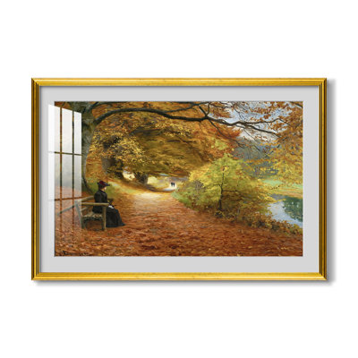 Un sentier boisé à l'automne, 1902 - Hans Andersen - Brendekilde - Estampe encadrée sur mesure