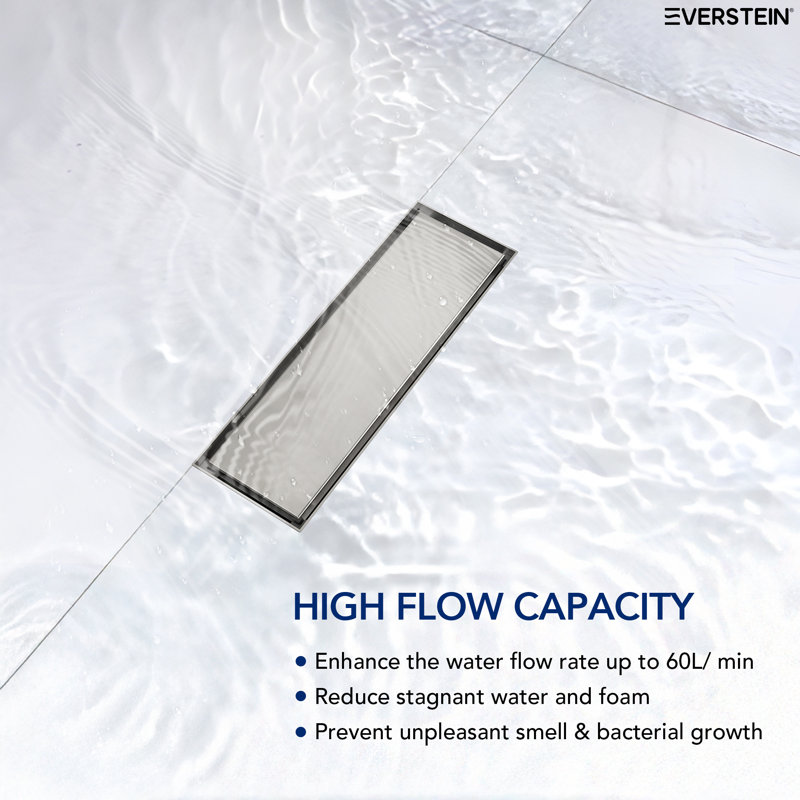 11.81" x 3.8" Linear Grid Shower Drain, Brushed Nickel