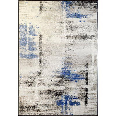 Tapis ivoire / bleu Jahnna
