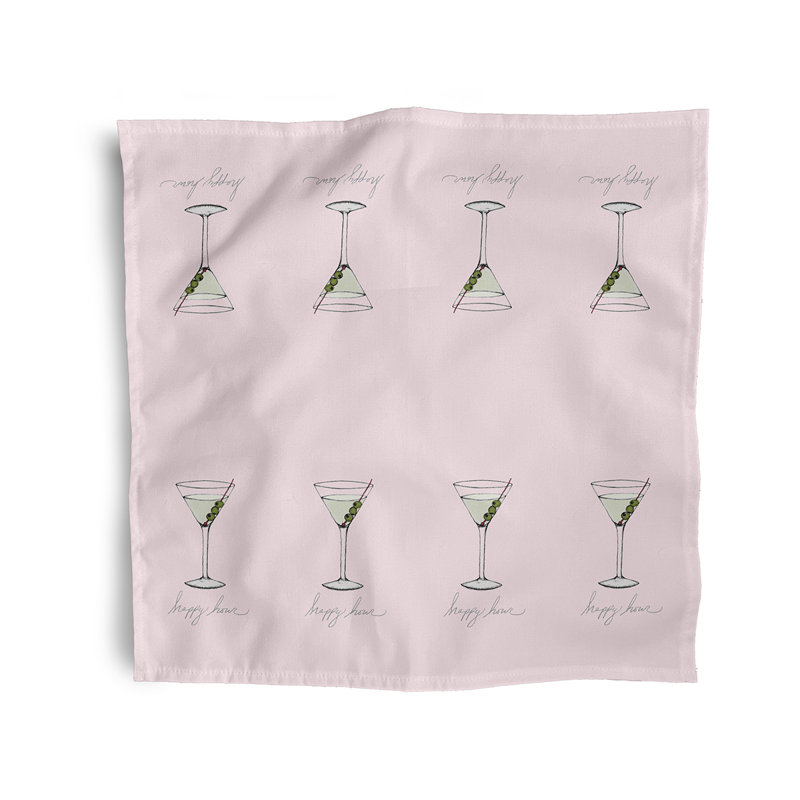 Cevdet Polyester Square Napkin, Pink